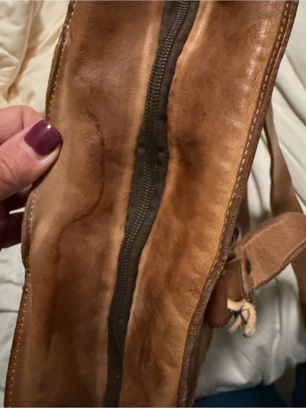 BED|STÜ Celindra LTC Distressed Leather Zip-Top Tote Bag (A - Picture 8 of 8